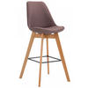 BARHOCKER Stoff braun - Eukalyptusholzfarben/Braun, Holz/Textil (48/112/56cm) - CLP