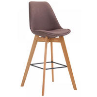 BARHOCKER Stoff braun - Eukalyptusholzfarben/Braun, Holz/Textil (48/112/56cm) - CLP