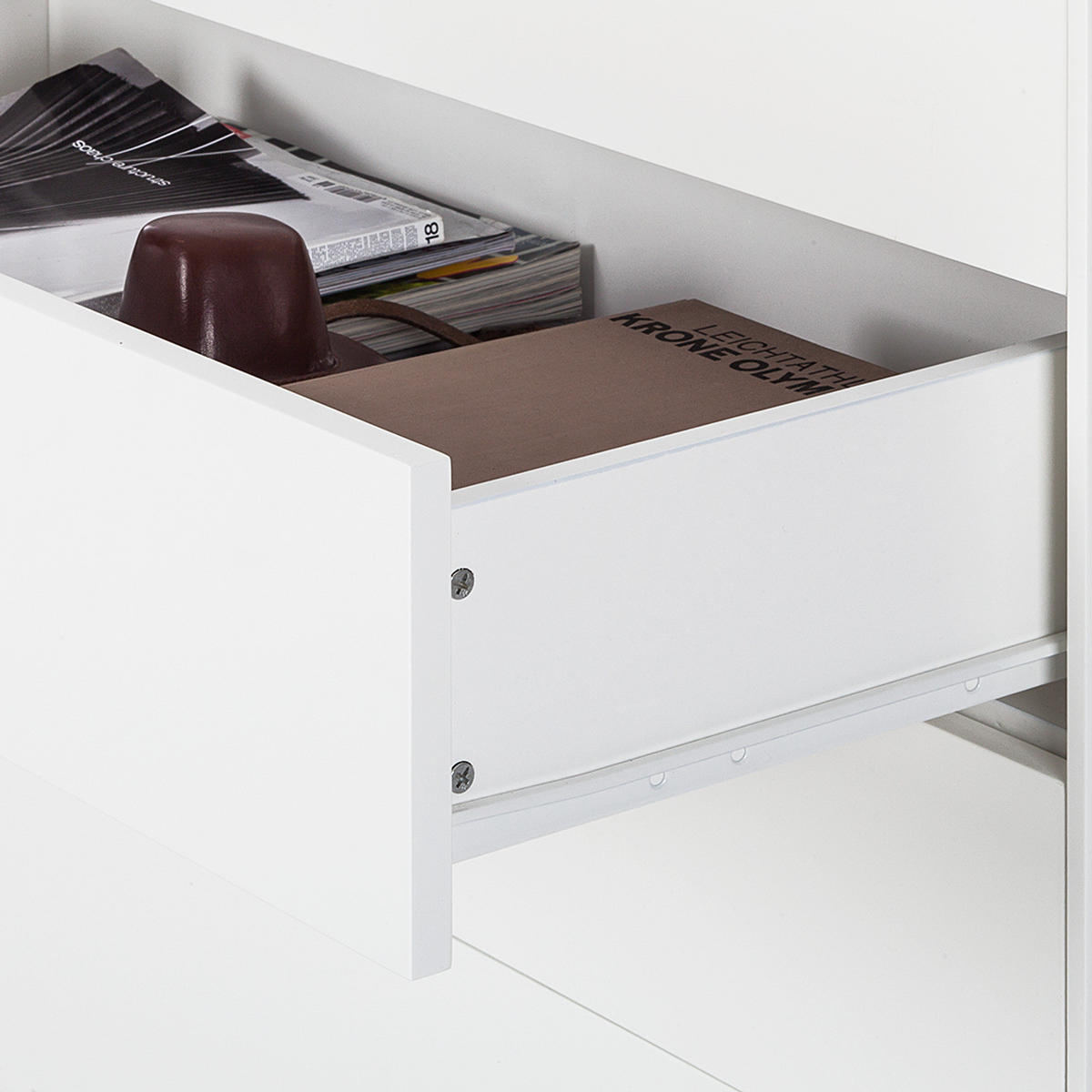 KOMMODE - Eichefarben/Weiß, Eichenholz/Holz (80/90/45cm) - home24