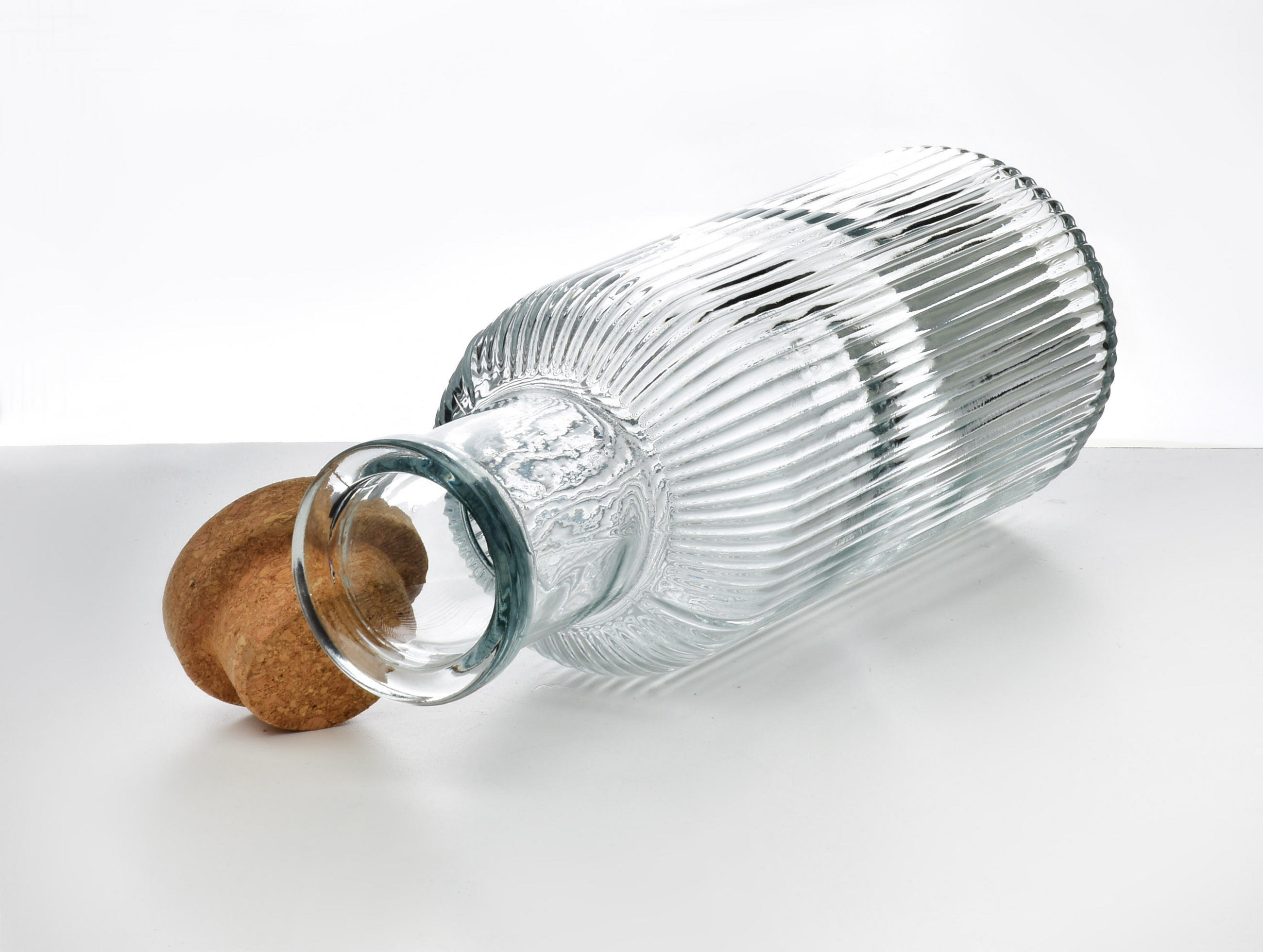 FLASCHE Hollie Clear Transparent Naturfarbe 8.7/8.7/27.8 cm Glas - Transparent/Naturfarben, Glas (1L) - Mondex