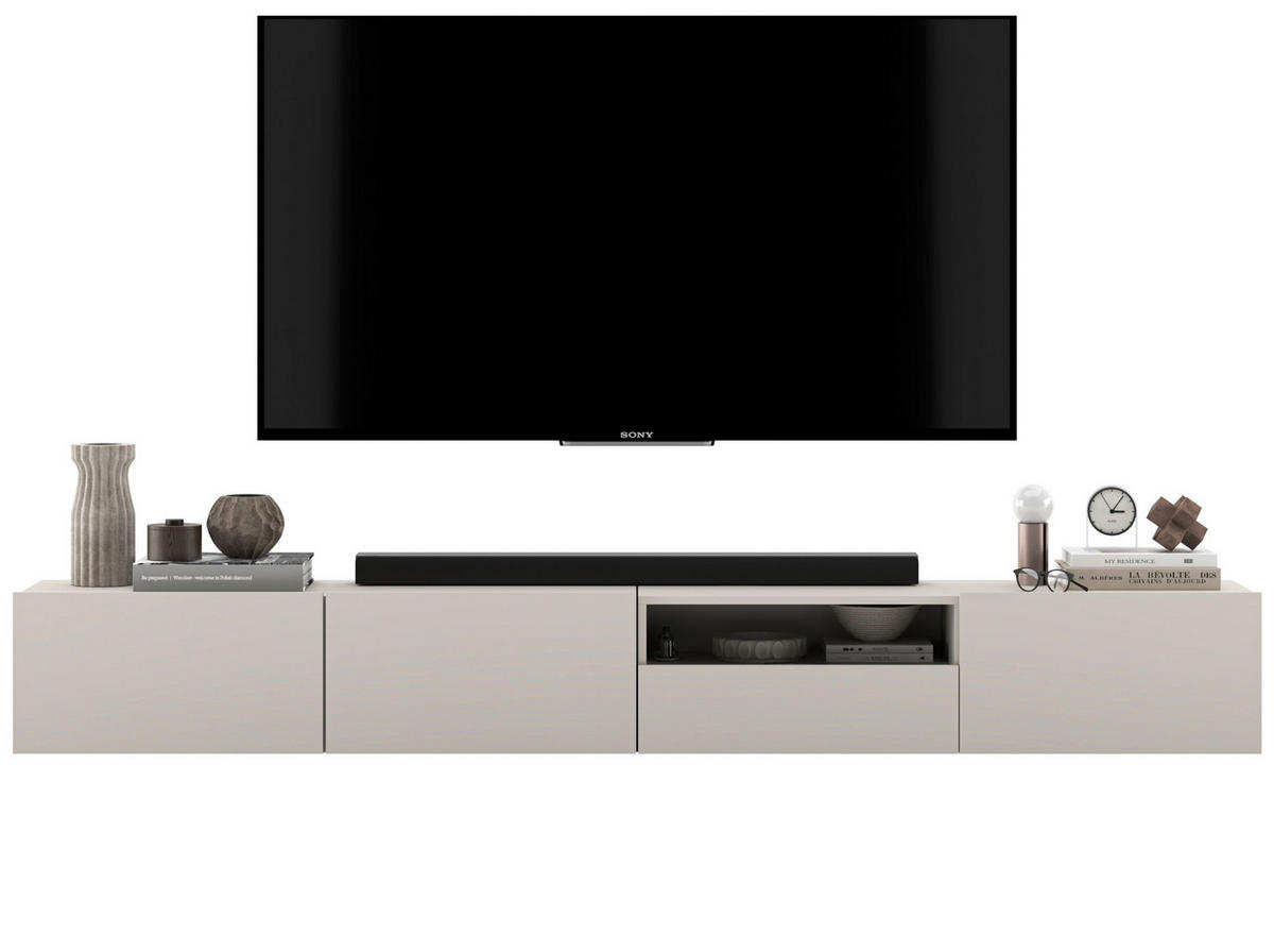 TV-LOWBOARD 2-er Set Enjoy Kaschmir Matt Schublade 120 cm - Kaschmir, Holzwerkstoff (240/30/35cm) - Meble Lindner