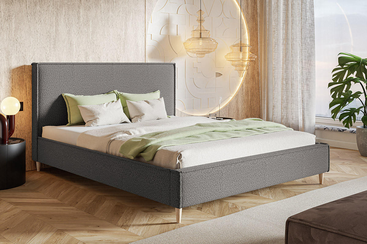 BETT Grau LUXO 8 Gepolstert 120x200 cm - Grau, Textil (120/200cm) - Sepro Meble
