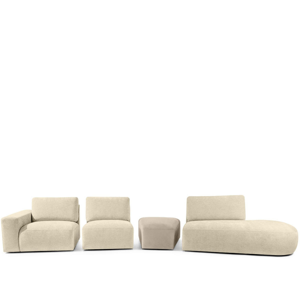 5-SITZER ECKSOFA ZUCCO Chenille rechts, Creme - Creme, Textil (430/84/105cm) - KONSIMO®