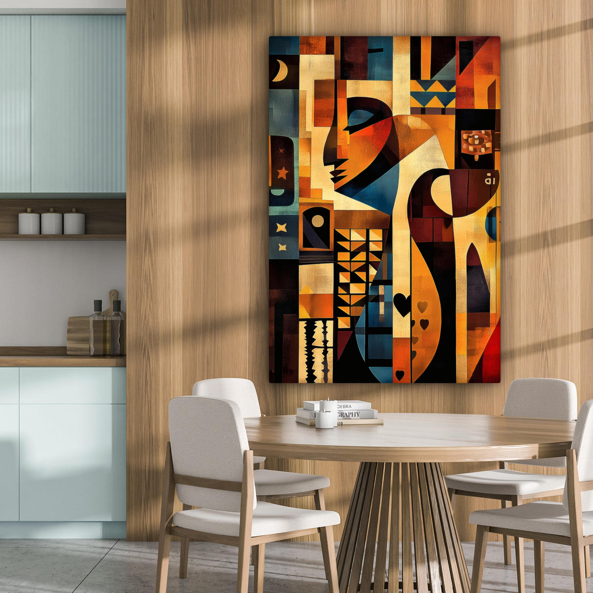 LEINWANDBILD Figuren - Abstrakt - Symbole 80x120 cm - Terracotta, Textil (80/120cm) - MuchoWow