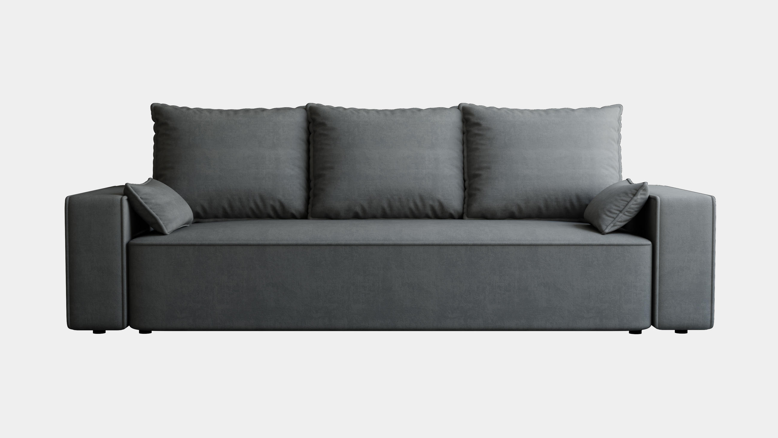 SOFA Veno mit Bettkasten und Schlaffunktion, Velourstoff - Graphitfarben, Holzwerkstoff (242/85/95cm)