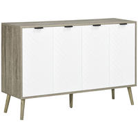 SIDEBOARD Weiß/Grau, 4 Türen, 120/35/77,4 cm - Grau, Holz (120/77.4/35cm) - PANGIVO