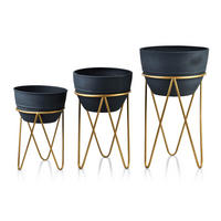 BLUMENTÖPFEN Swen Gold 36/36/60.5 cm Metall - Goldfarben, Metall (60.5cm) - Mondex