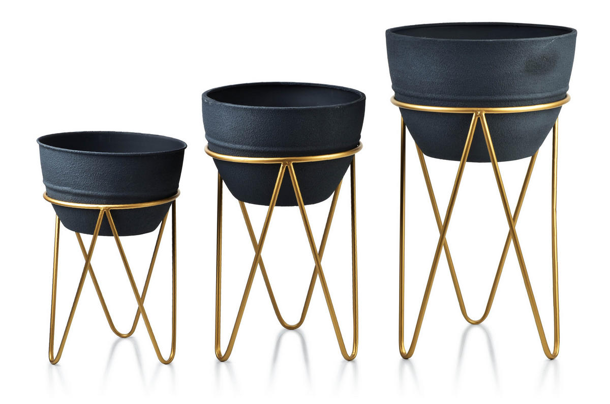 BLUMENTÖPFEN Swen Gold 36/36/60.5 cm Metall - Goldfarben, Metall (60.5cm) - Mondex