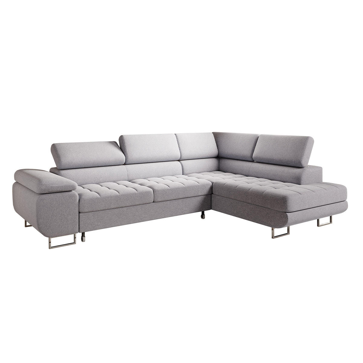 ECKSOFA Eden 4 Sitzplätze Grau - Grau, Textil (271/201cm) - Petits-meubles