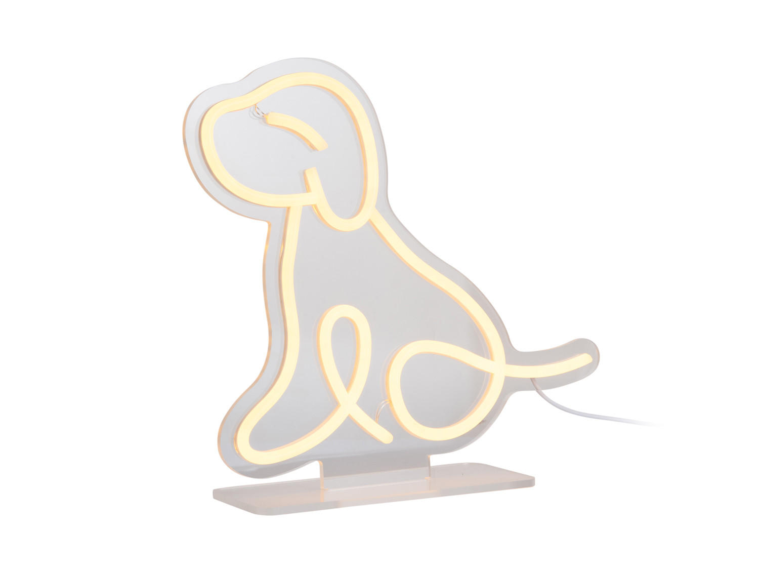 NEON Light Sitting Dog 2/27/30 cm - Gelb, Kunststoff (2/27/30cm) - Leitmotiv