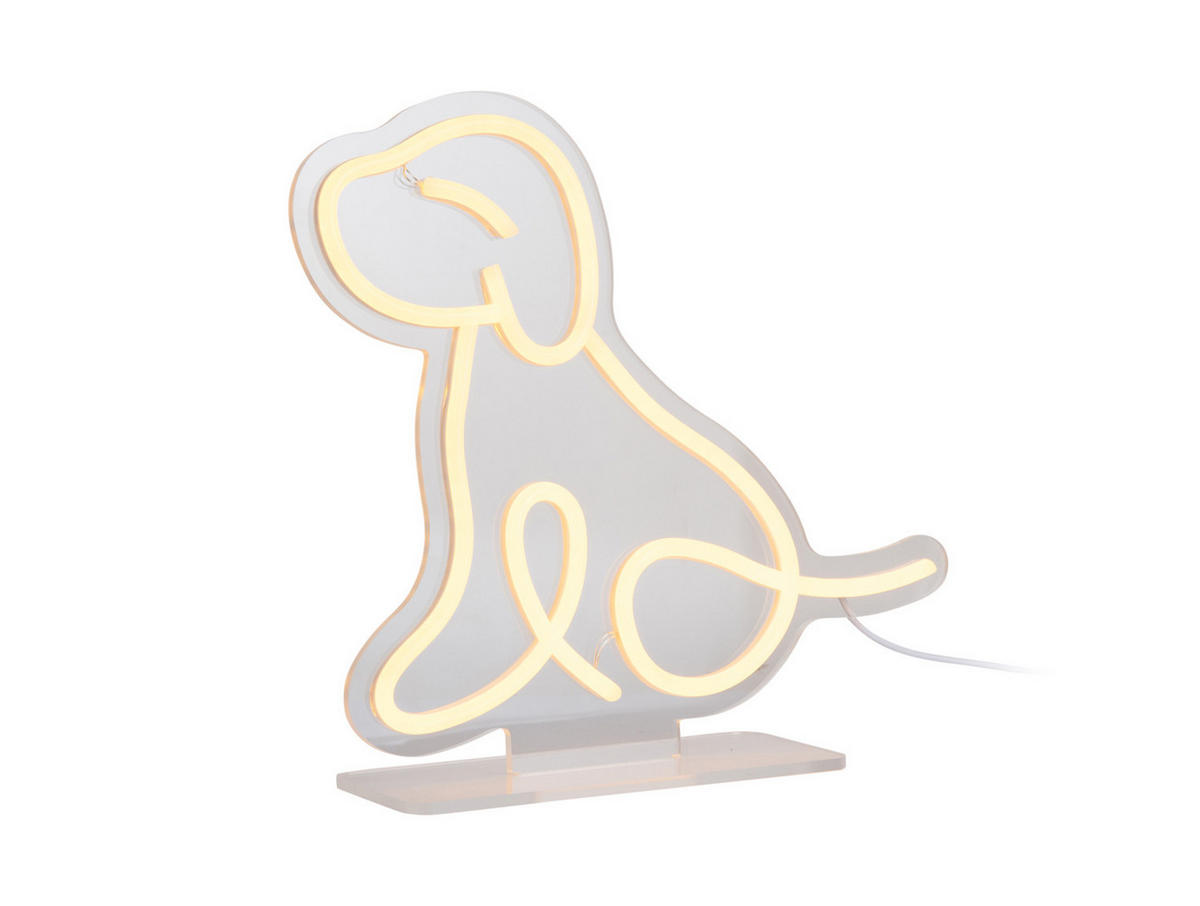 NEON Light Sitting Dog 2/27/30 cm - Gelb, Kunststoff (2/27/30cm) - Leitmotiv