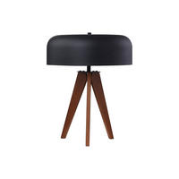 TISCHLEUCHTE Dreibein – Gummibaumholz und Metall – Ø 36 x H 45 cm – Schwarz – PAVICO - Schwarz/Naturfarben, Holz (36/36/45cm) - Vente-Unique