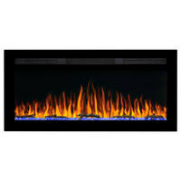 WAND-EINBAUKAMIN AF37WR – Breite 90 cm, 3D-Flammeneffekt, LED-Beleuchtung, Heizfunktion - Schwarz, Glas/Metall (95/45/14.5cm) - ArtiFlame