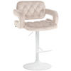 BARHOCKER Samt creme - Creme/Weiß, Textil (62/103/55cm) - CLP