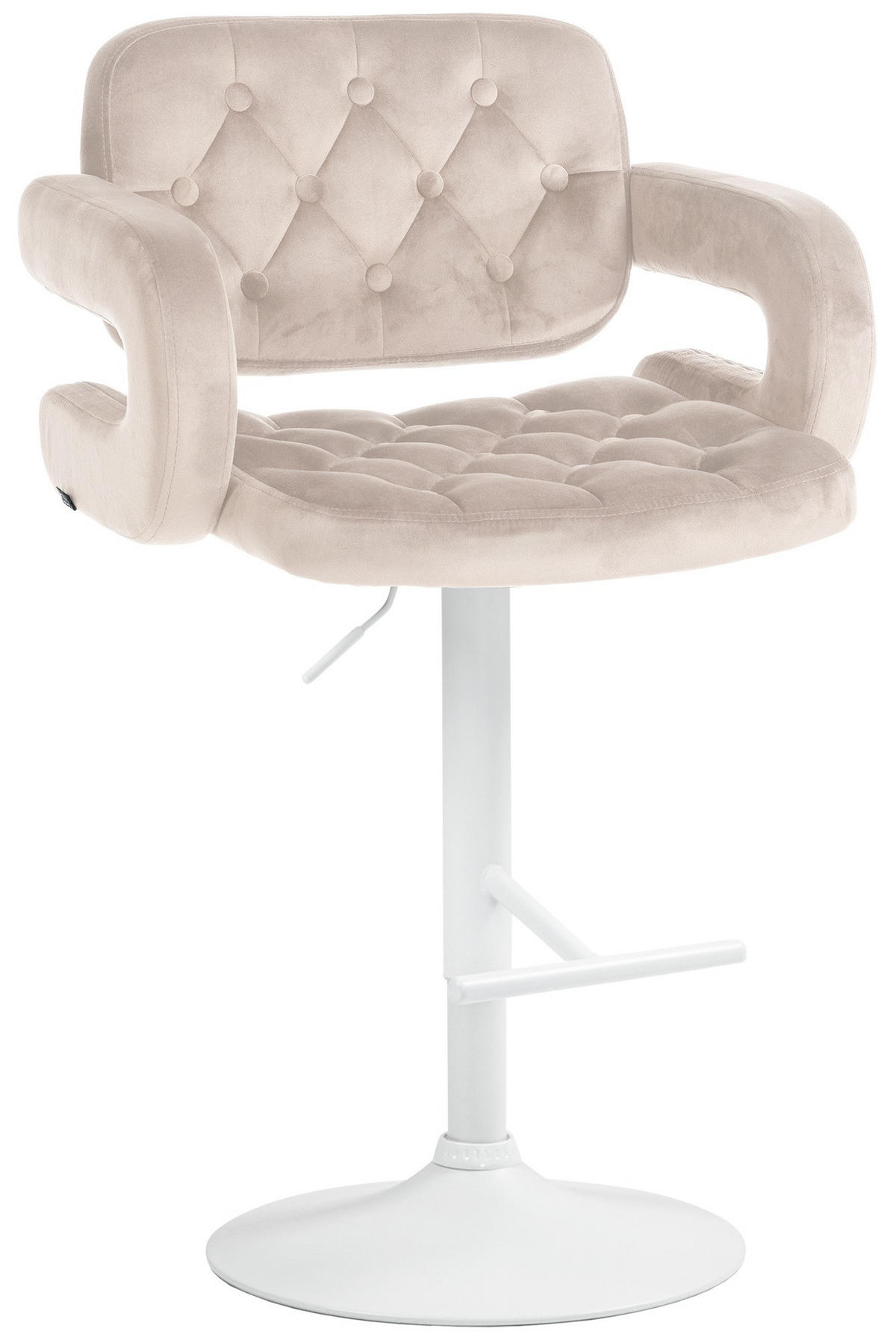 BARHOCKER Samt creme - Creme/Weiß, Textil (62/103/55cm) - CLP
