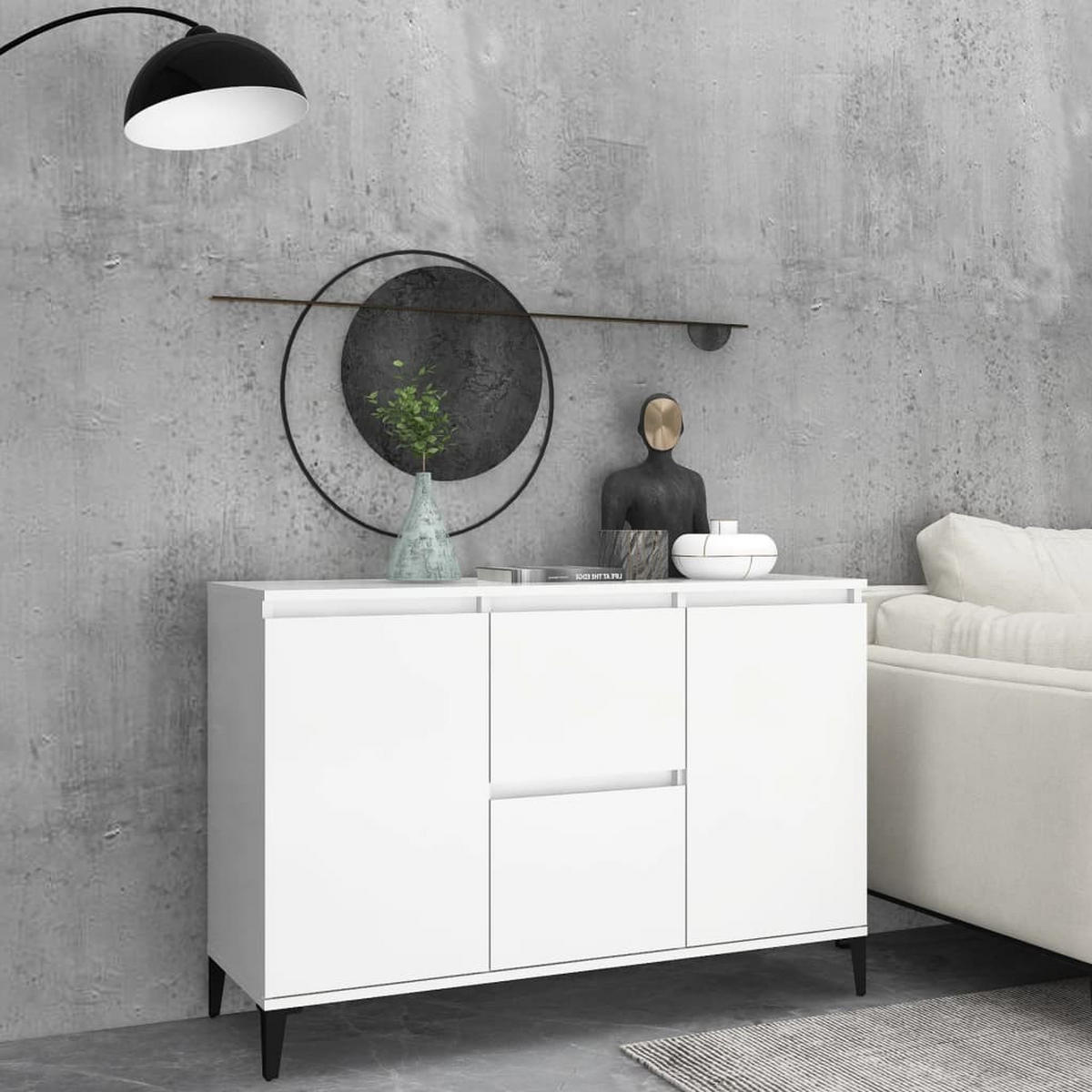 SIDEBOARD Weiß 102x35x70 cm Holzwerkstoff - Weiß, Holzwerkstoff (104/70/35cm) - furnicato