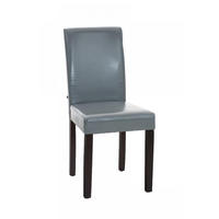 STUHL Lederlook grau - Dunkelbraun/Grau, Holz/Textil (41/91/47cm) - CLP