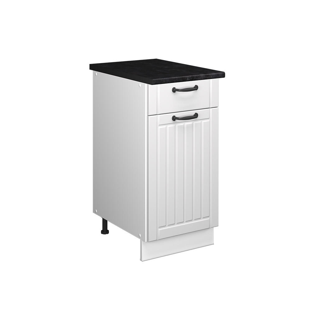 UNTERSCHRANK FÜR SPÜLE/KOCHFELD Fame-Line, Weiß Landhaus/Weiß, 40 cm, AP Anthrazit - Weiß, Holzwerkstoff (40/82/60cm) - Vicco