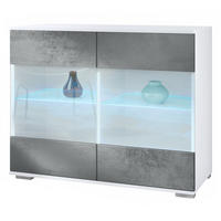 KOMMODE Bari Beton Dunkel Optik - Dunkelgrau, Holzwerkstoff (92.5/75.5/35cm) - Vladon