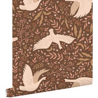 TAPETE Schwäne 50 x 900 cm - Braun, Papier (50/0.1cm) - ESTAhome