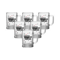 BIERKRUG Männer transparent 600 ml 6er Set - Transparent, Glas (0.6L) - Ritzenhoff Breker