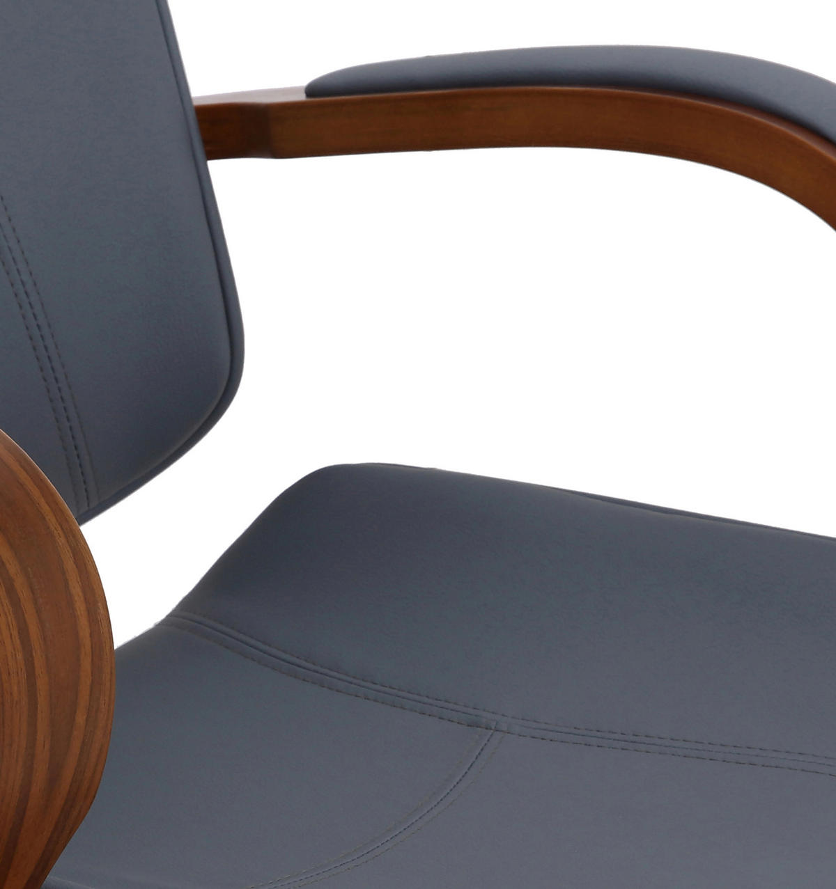 BÜROSTUHL KINGO 118x70x70 Walnuss/Grau Kunstleder - Grau, Leder/Metall (70/118/70cm) - DELUKE