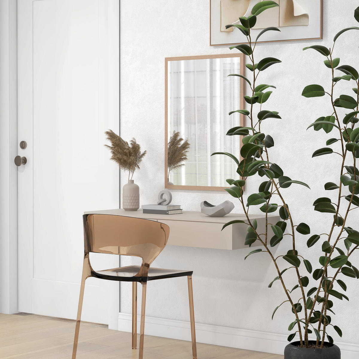 WANDSPIEGEL DE-14261 50x70 cm, rechteckig Natur - Naturfarben, Glas (50/70/2cm) - ComfortXL