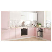 WINKELKÜCHE Brerra Cdb hellrosa / reinweiß lackiert / weiß matt 12-teilig - Hellrosa/Weiß, Holzwerkstoff (310/210/207cm) - Feldmann-Wohnen