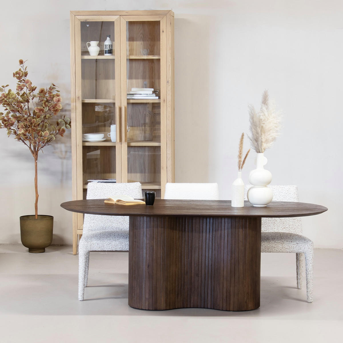 ESSTISCH oval aus Holz 300cm, dunkelbraun - Dunkelbraun, Holz (300/100/77cm) - Giga Meubel