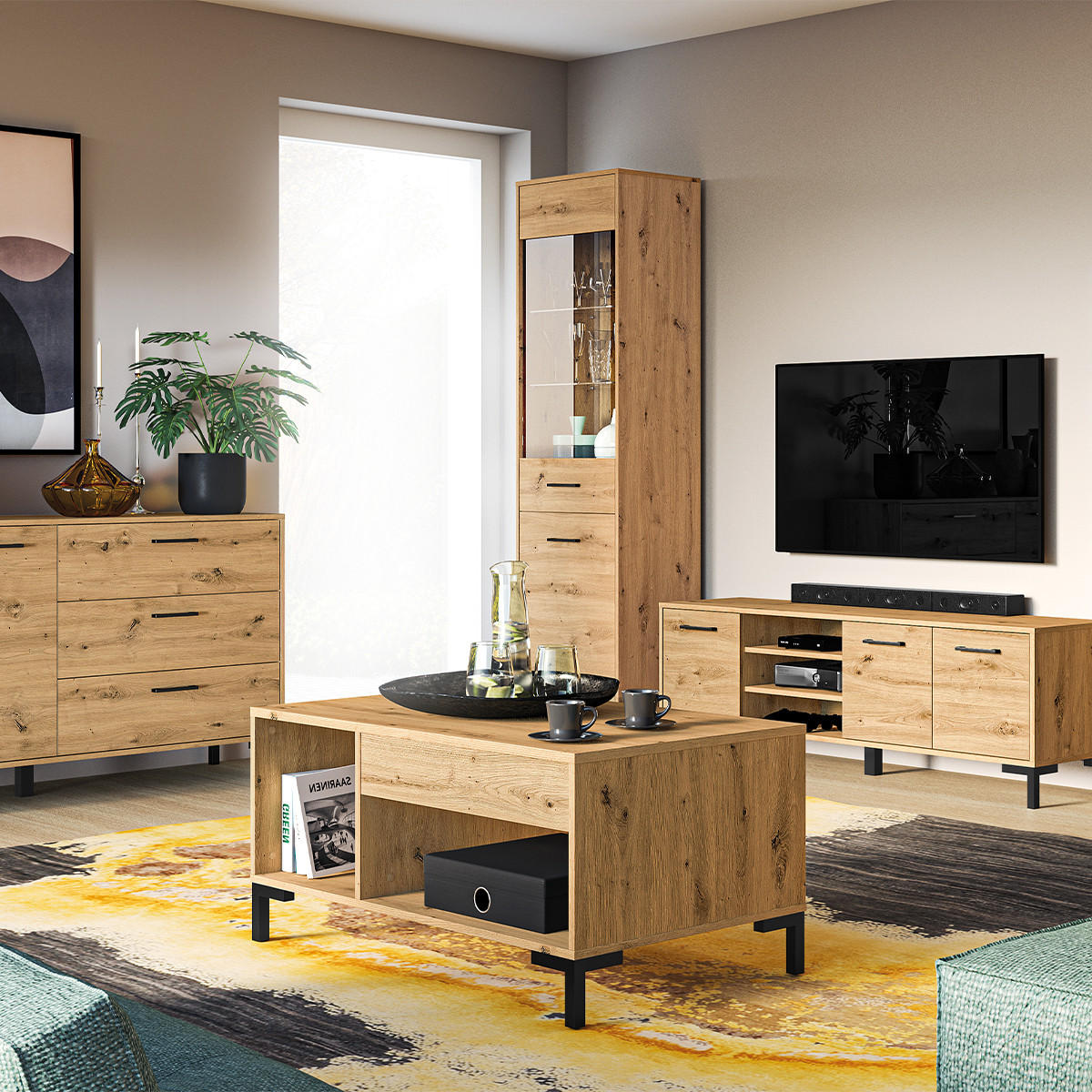 TV-MÖBEL Liora Holz - Braun, Holzwerkstoff (155/52/40cm) - Petits-meubles