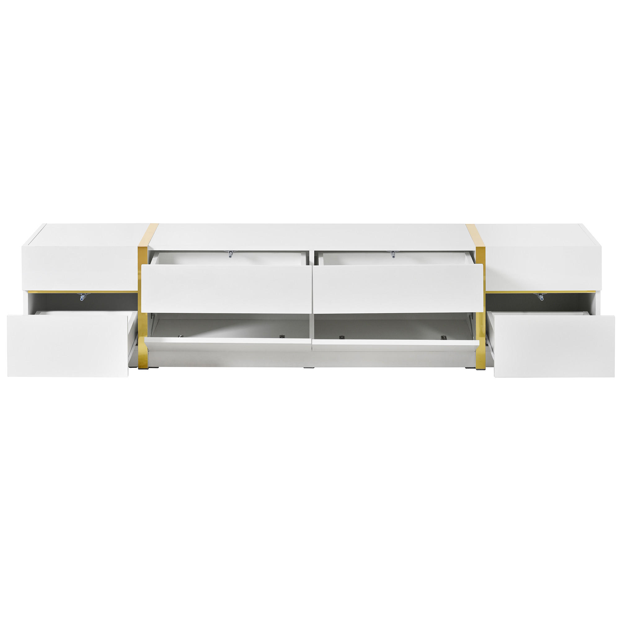 TV-ELEMENT 180/40/38 cm Weiß mit 4 Schubladen - Weiß, Holz (180/38/40cm) - Oxeza