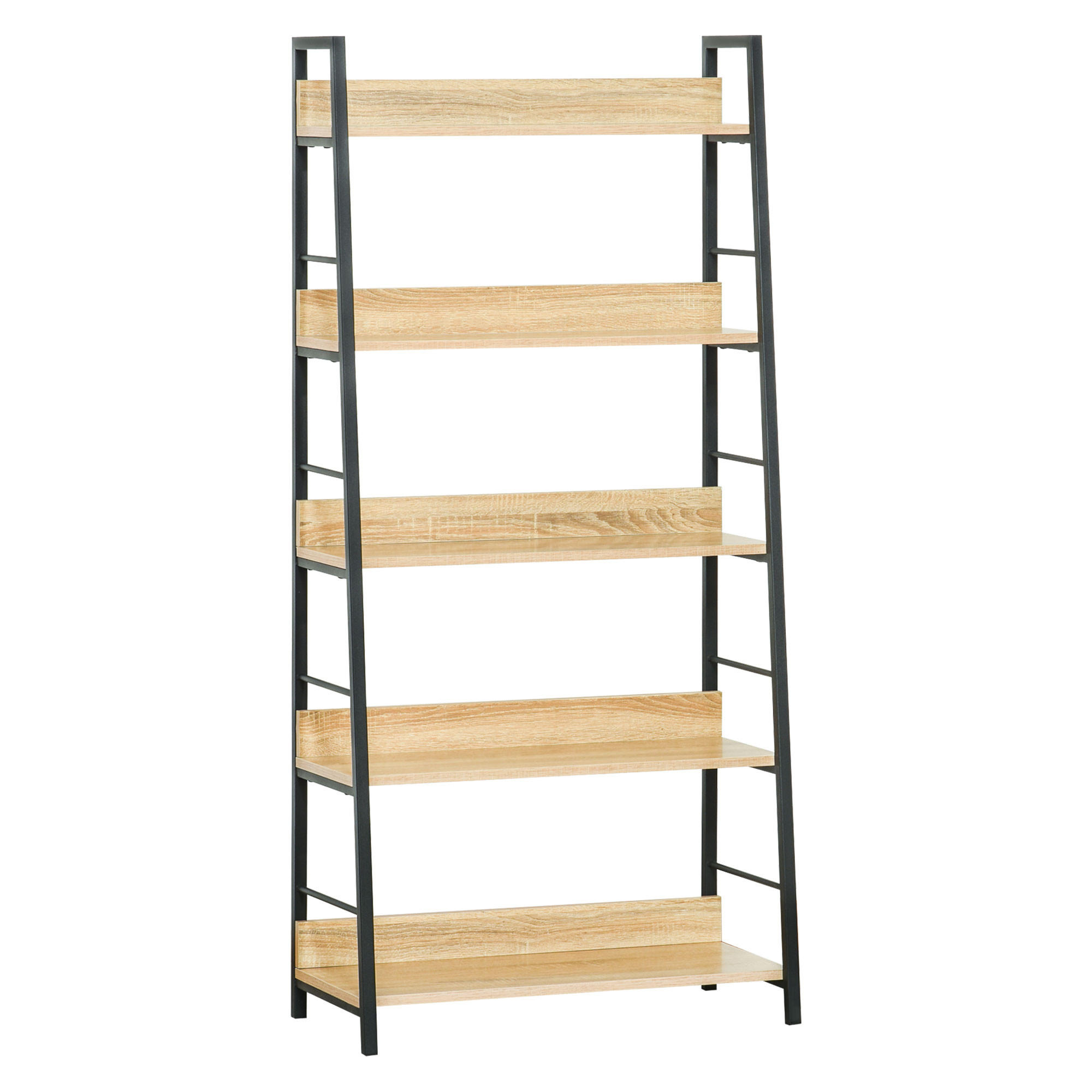 BÜCHERREGAL Eichefarben Schwarz 70/35/150 cm - Ahornfarben, Holzwerkstoff/Metall (30/149.5/70cm) - PANGIVO