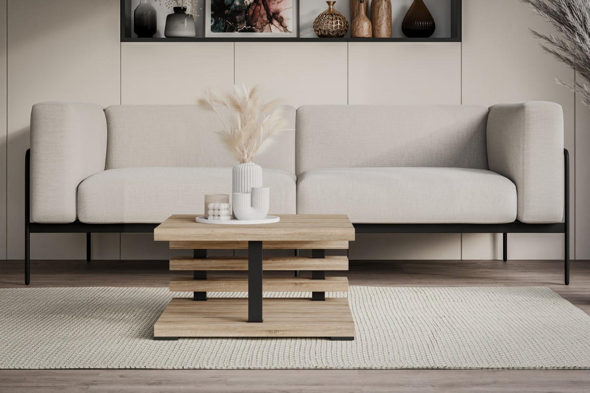 KAFFEETISCH 60x60x32 cm - Sonoma Eiche - YOTO - Erlefarben, Holzwerkstoff (60/60/32cm) - ALTDECOR