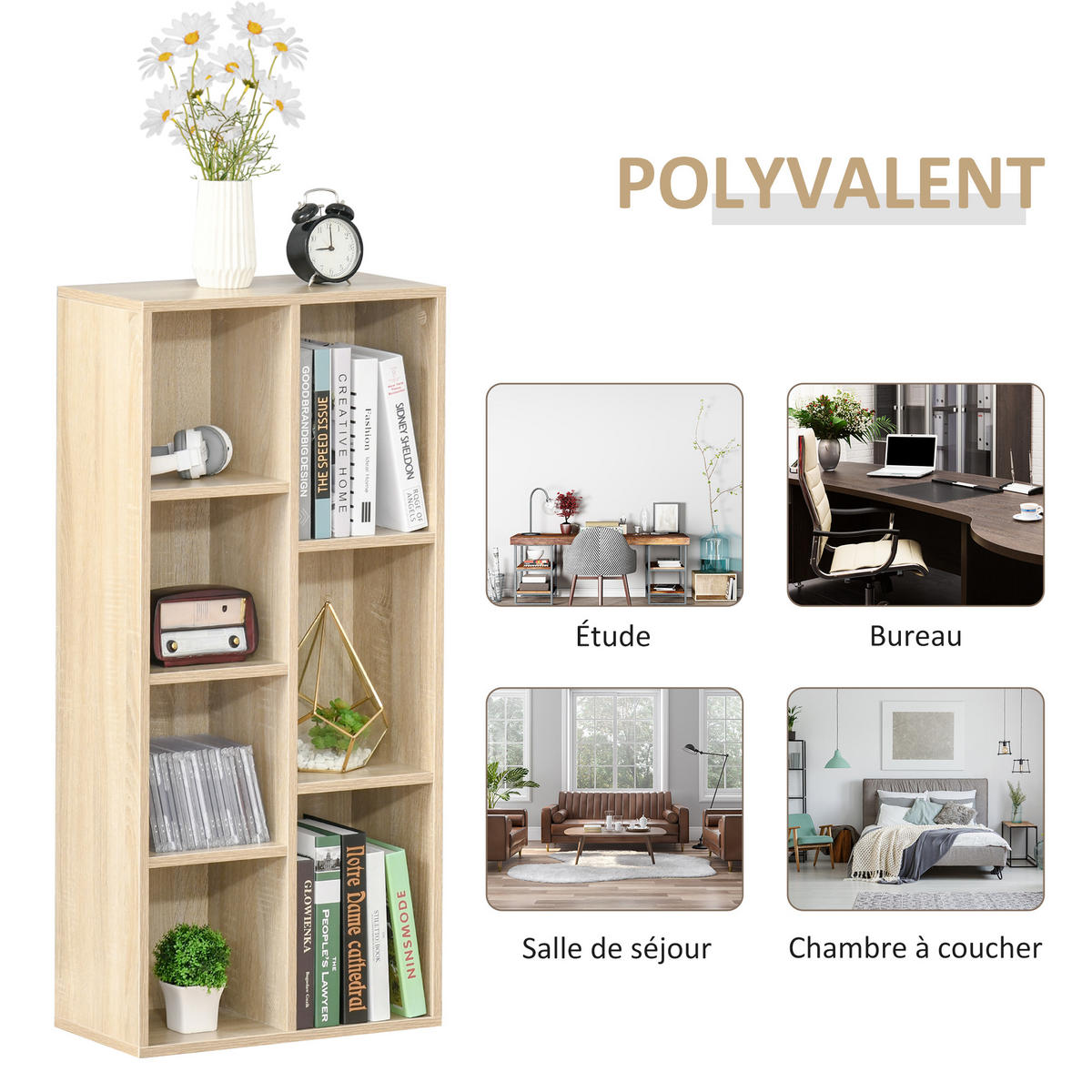 REGAL DE-15513 7 Würfel, 50/24/106 cm Naturholz - Naturfarben, Holzwerkstoff (50/106/24cm) - ComfortXL