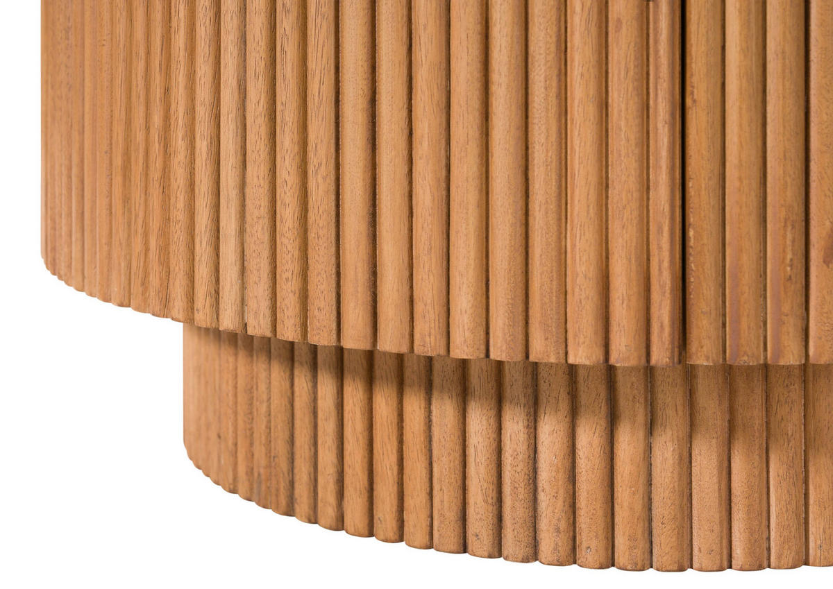COUCHTISCH Mango 60x60x45 natur lackiert / Marmor weiß BARCELONA #521 - Naturfarben, Holz (60/60/45cm) - Massivmoebel24