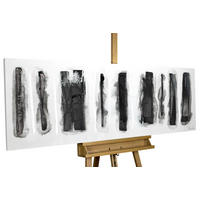 ACRYLBILD HANDGEMALT 150/50 cm - Schwarz, Holz/Textil (150/50cm) - KUNSTLOFT