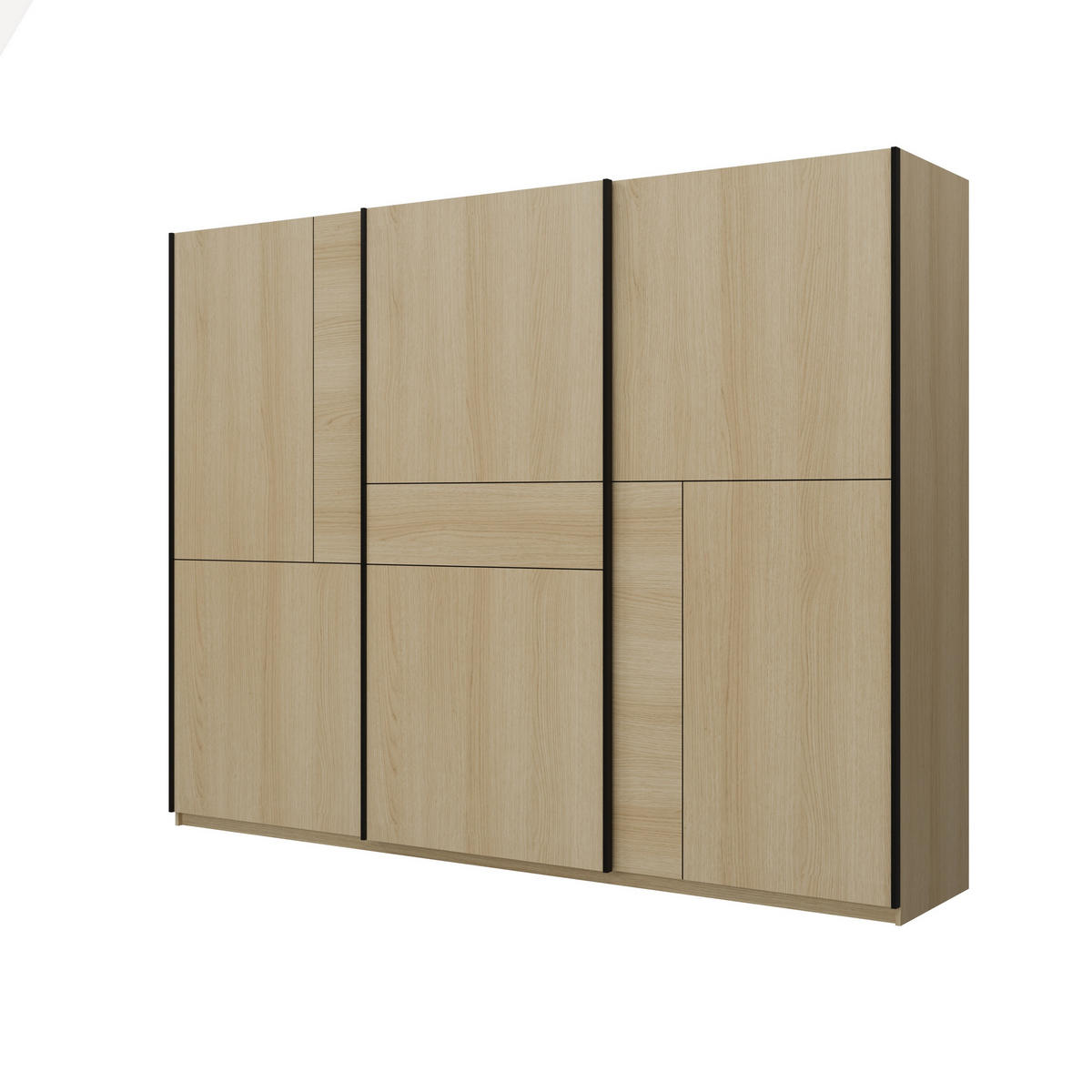SCHWEBETÜRENSCHRANK LUBERO 270/210/60 cm 3-türig Eiche Lindberg - Eichefarben, Holzwerkstoff (270/210/60cm) - MASSENO
