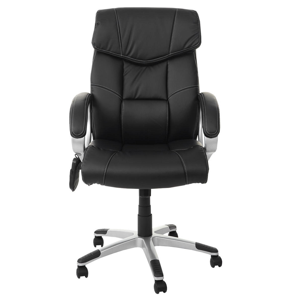 DREHSTUHL mit Massagefunktion HxBxT 119x73x66cm Sitzhöhe 48cm Heizfunktion Massagefunktion Kunstleder Schwarz - Schwarz, Kunststoff (73/119/66cm) - PROREGAL