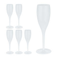 6xSEKTGLÄSER - Weiß, Kunststoff (0.1L) - Relaxdays