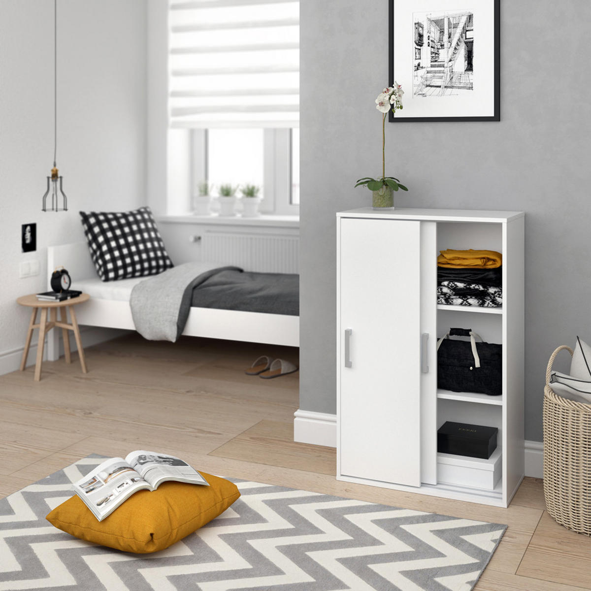 GARDEROBENSCHRANK Falk Weiß 68 x 108.5 cm - Weiß, Holzwerkstoff (68/108.5/33cm) - Vicco