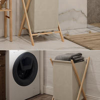 WÄSCHEKORB Bruno Beige 40 x 64 cm - Beige/Naturfarben, Holzwerkstoff (40/64/45cm) - Vicco