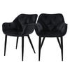 ESSZIMMERSTUHL Samt Schwarz 2er Set - Schwarz, Metall (67/83/59cm) - ML-DESIGN