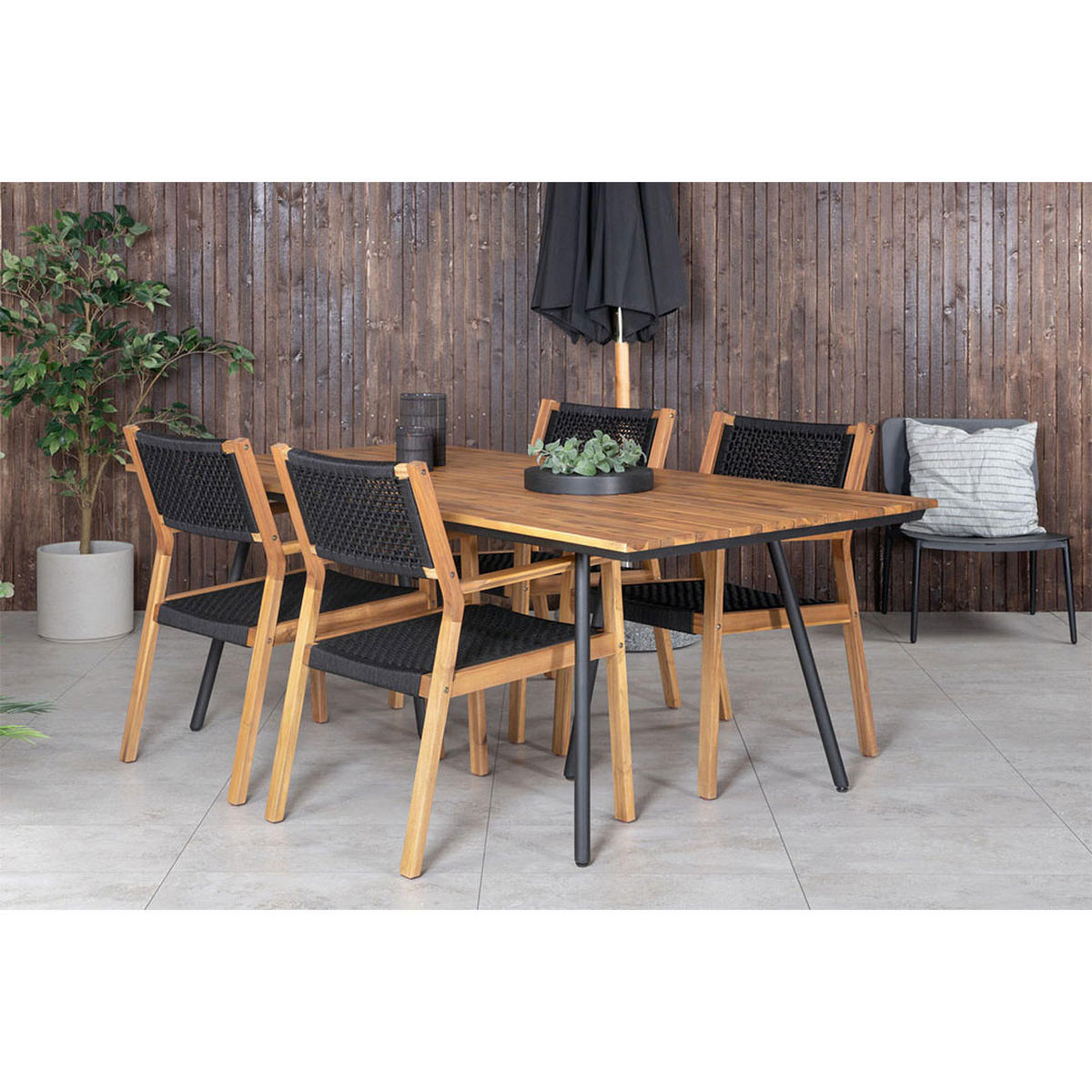 GARTENSTUHL 2ER-SET Little Polyester Schwarz - Schwarz, Textil (58/88/64cm) - ebuy24