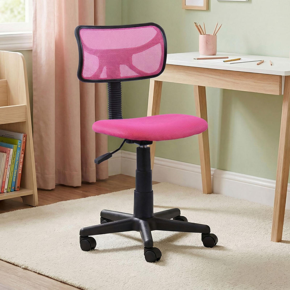 KINDERDREHSTUHL MILAN pink - Pink, Kunststoff/Textil (42/85/48cm) - IDIMEX