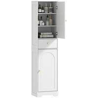 HOCHSCHRANK DE-12480 40/29,5/170 cm Weiß / Gold - Weiß, Holzwerkstoff (29.5/170/40cm) - ComfortXL