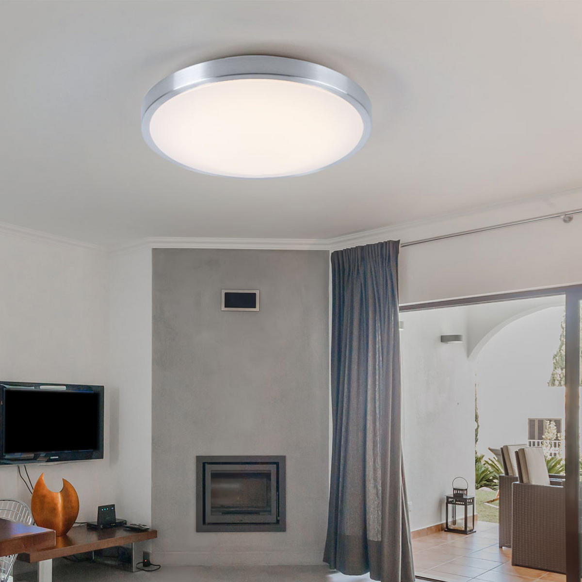 LED DECKENLEUCHTE Neptun Weiß Aluminium - Weiß, Metall (34/34/9cm) - Esto