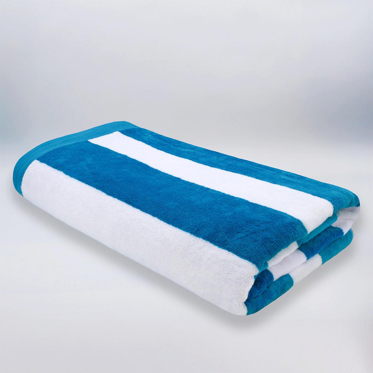 STRANDTUCH Frottee Samt Jacquard Blau 100x175 470g/m² - Bahia Blau Ente - Blau, Textil (100/175cm) - LE COMPTOIR DE LA PLAGE