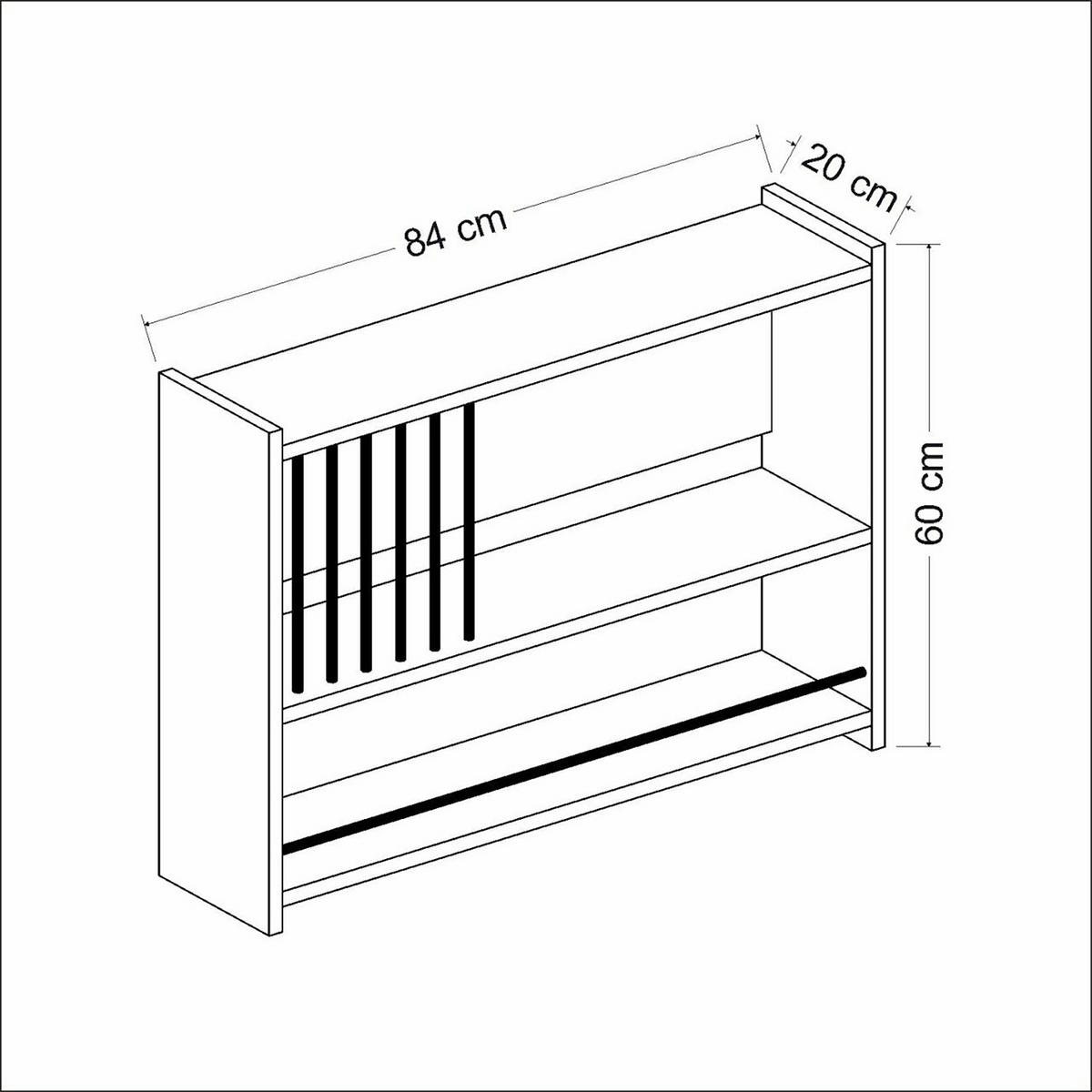 WANDREGAL Helsingør - Weiß, Holzwerkstoff (84/60/20cm) - [en.casa]