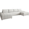 WOHNLANDSCHAFT Costa U Beige, Velours - Beige/Schwarz, Kunststoff/Textil (367/80/169cm) - Beautysofa