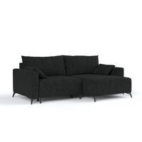 ECKSOFA NUVIO mit Schlaffunktion Schwarz im Neve Stoff - Schwarz, Holz/Holzwerkstoff (239/148cm) - AltaBeds